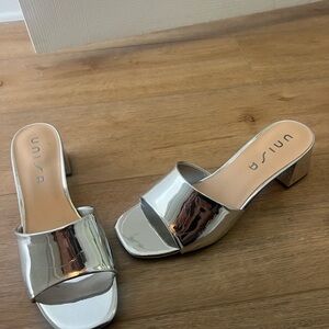 Unisa Metallic Silver Mules